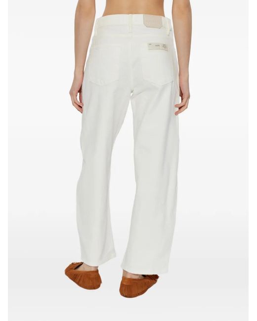 AllSaints White Sadie Barrel-Leg Denim Jeans