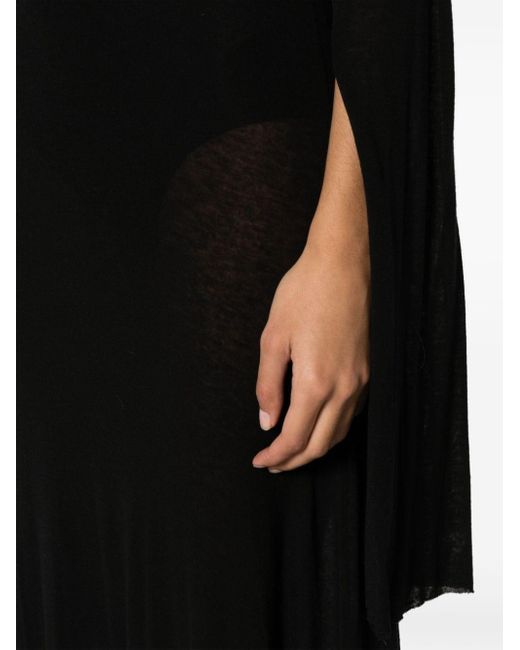 MANURI Black Mélange Long-sleeve Maxi Dress