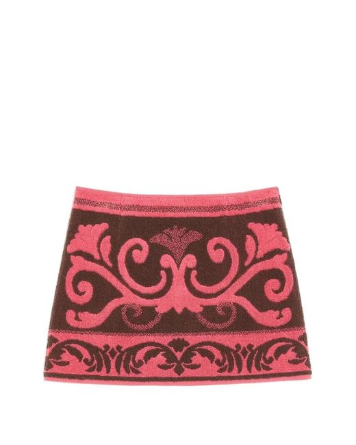 Valentino Garavani Red Terry Cloth Skirt