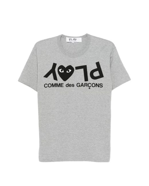 Comme des Garçons Gray Logo-Print Cotton T-Shirt