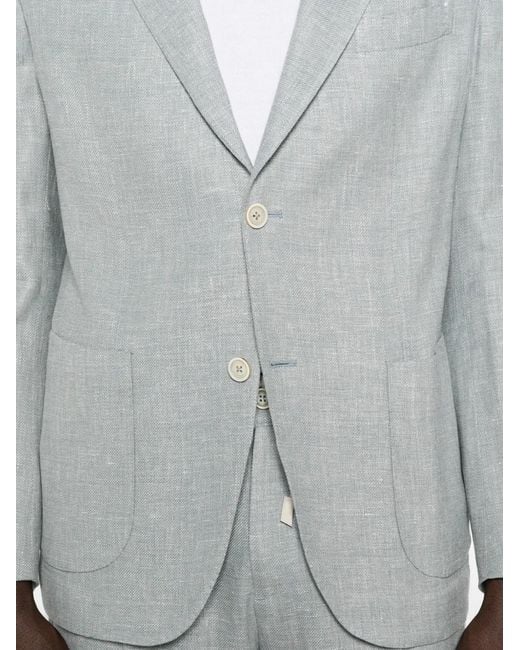 Eleventy Gray Notched-Lapel Single-Breasted Suit for men