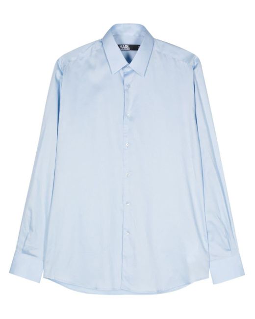 Karl Lagerfeld Blue Classic-collar Shirt for men