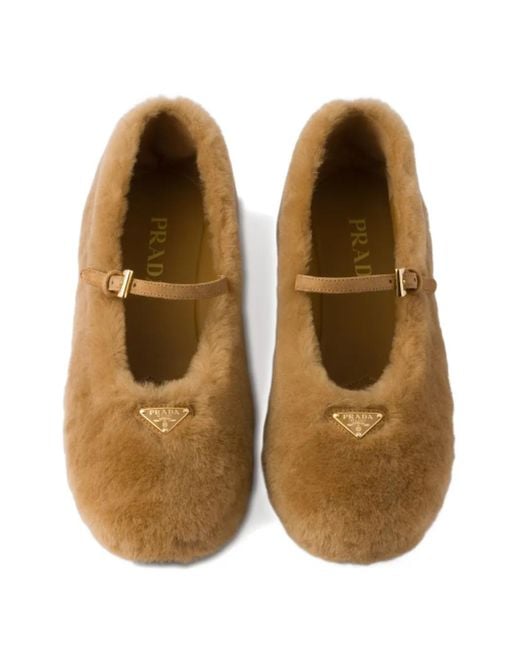 Prada Brown Flat Shoes
