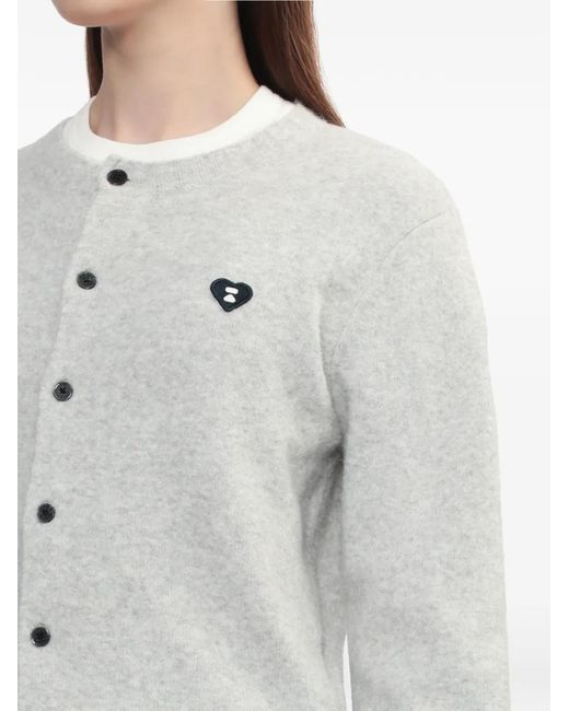 A Bathing Ape White Button Heart Knitwear