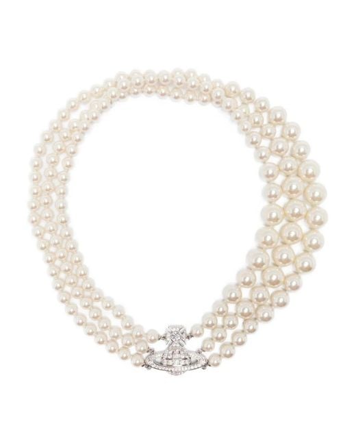 Vivienne Westwood White Orb Faux-Pearl Necklace