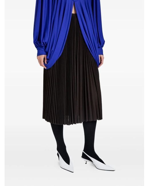 Gonna Midi Plissettata Con Banda Piatta di Proenza Schouler in Black