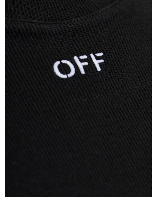 Off-White c/o Virgil Abloh Black Logo-Embroidered Ribbed T-Shirt