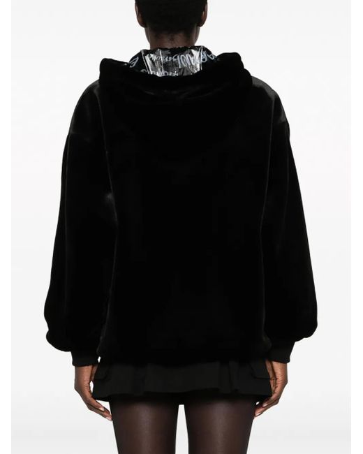 Emporio Armani Black Faux-fur Hooded Jacket