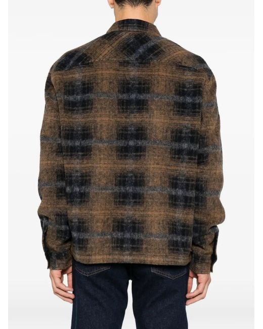 Barbour Black Check-Pattern Zip-Up Jacket for men