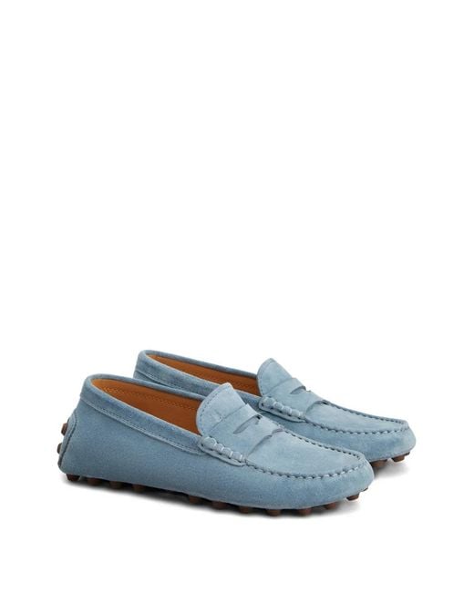 Tod's Blue Gommino Bubble Loafers