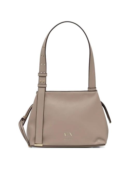 ARMANI EXCHANGE Natural Logo-Plaque Adjustable-Strap Shoulder Bag