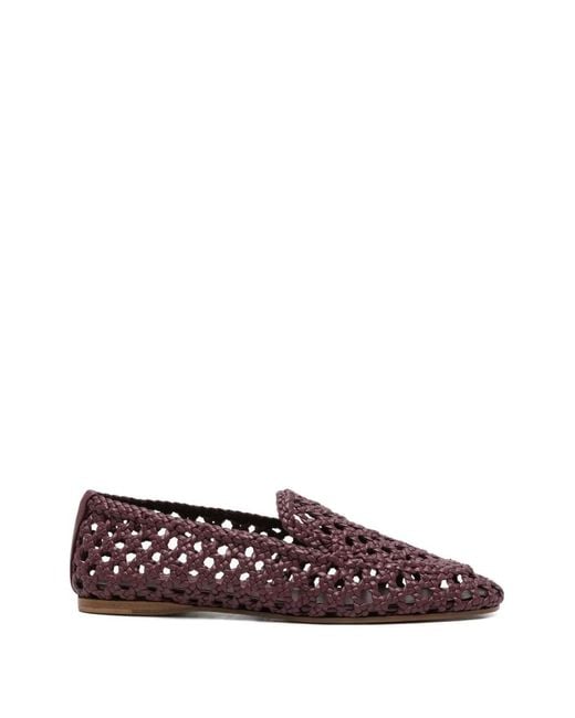 Forte_forte Purple Woven Sheepskin Flat Pumps