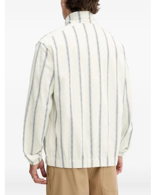 Les Deux White Striped Zip-Up Jacket for men