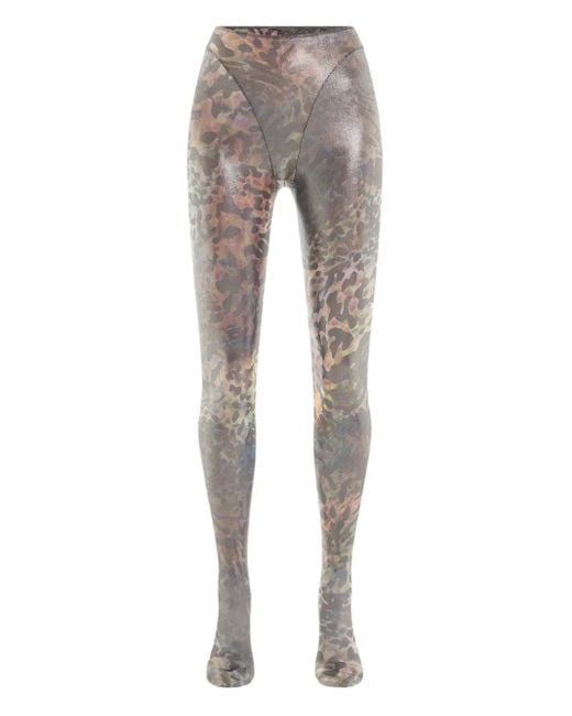 Mugler Gray Printed Leggings
