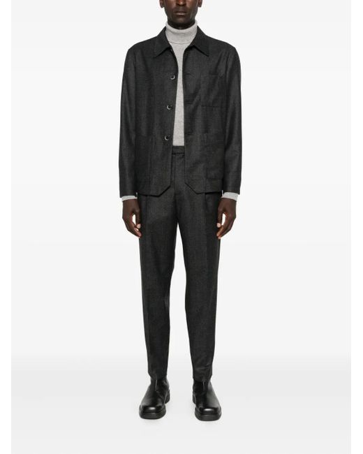 Barena Black Button-Fastening Patch-Pocket Jacket for men