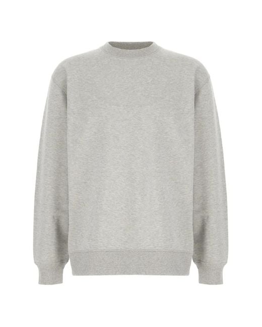 Balmain Gray Embroidered-Logo Sweater for men