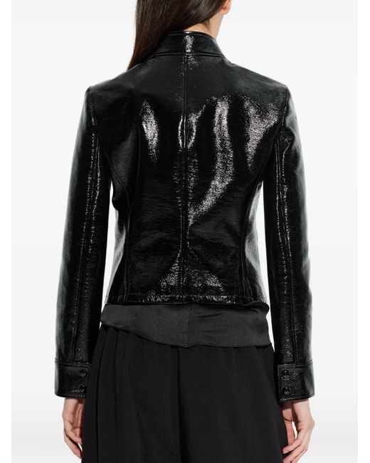 Courreges Black Veste City À Fermeture Zippée