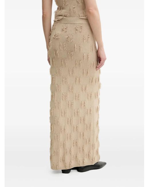 Samsøe & Samsøe Natural Fringe-detail Knit Skirt