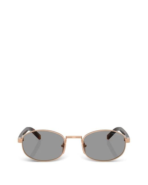 Prada Metallic Oval-Frame Sunglasses