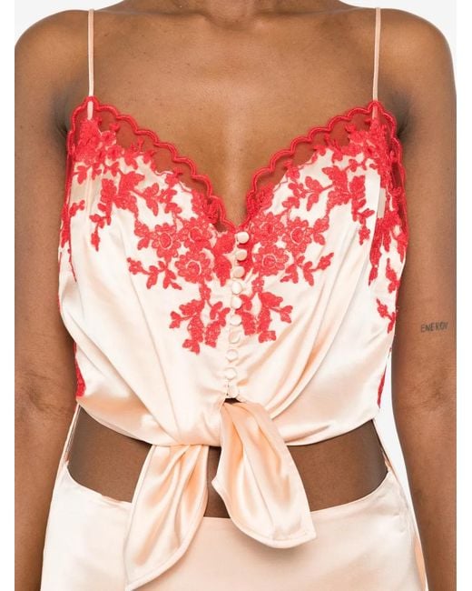 Ermanno Scervino Pink Floral-lace Top