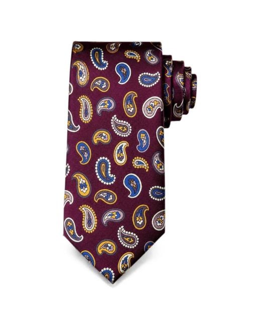 Bona Furtuna Red Paisley-Print Tie for men