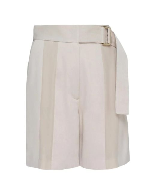 Club21 White Sloane Belted Shorts