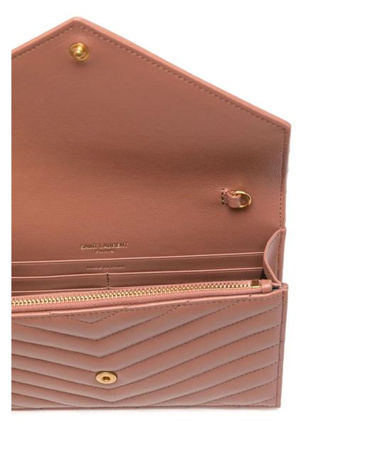 Saint Laurent Pink Cassandre Envelope Clutch Bag