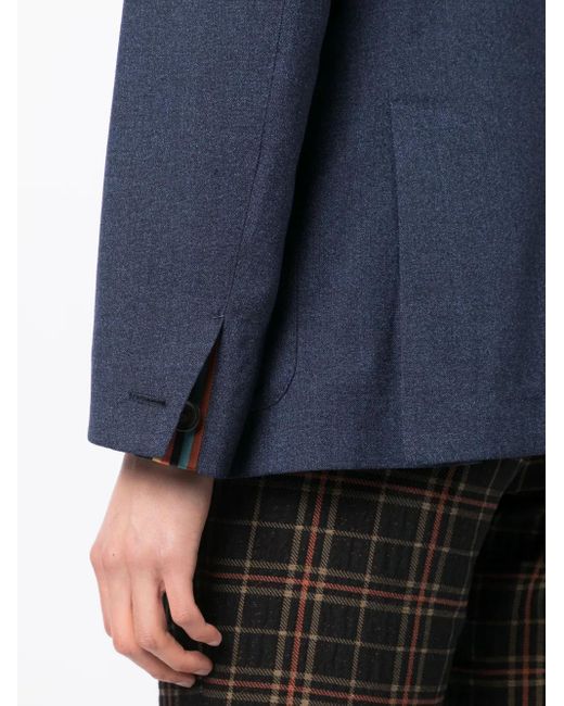 Paul Smith Blue Single-Breasted Wool Blazer for men