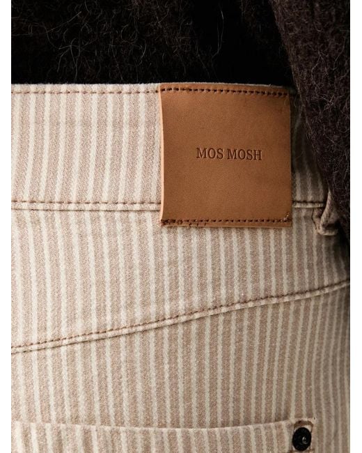 Mos Mosh Natural Mmhellen Stripe-Pattern Wide-Leg Trousers