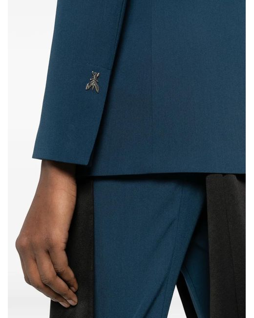 Patrizia Pepe Blue Single-Breasted Slim-Fit Blazer