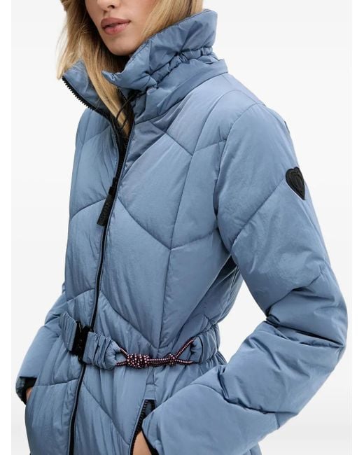 Desigual Blue Gefütterte Jacke Mit Logo-Patch