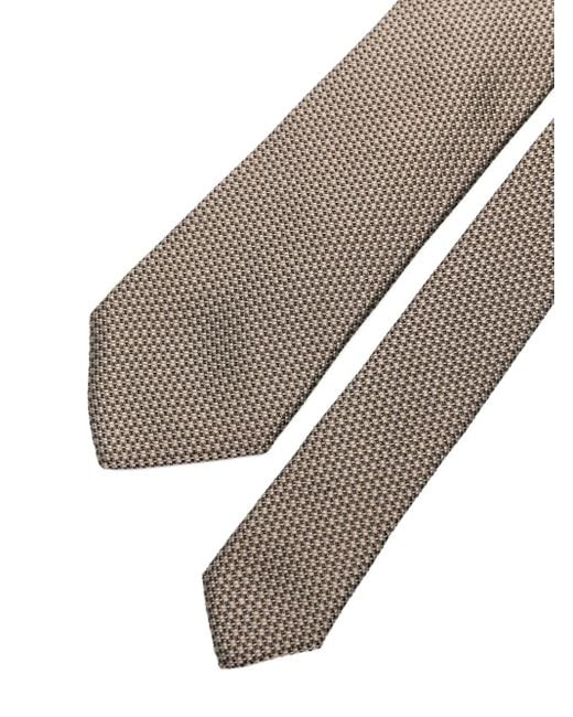Dell'Oglio White Patterned Tie for men