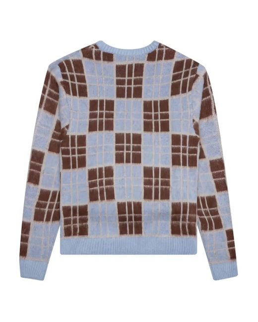 AWAKE NY Blue Checked Sweater for men