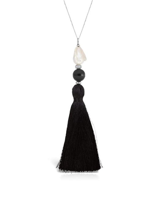 Elle Macpherson White Collier À Pompons