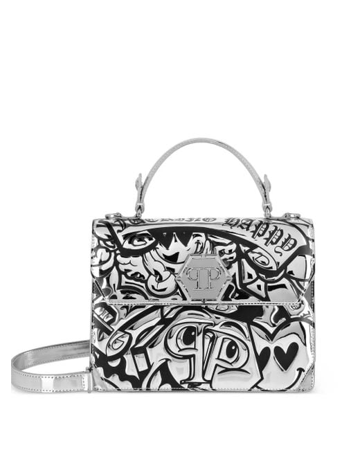 Philipp Plein White Mirror Tote Bag
