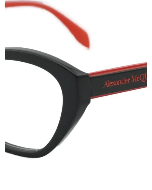 McQueen Black Cat-Eye Frame Glasses