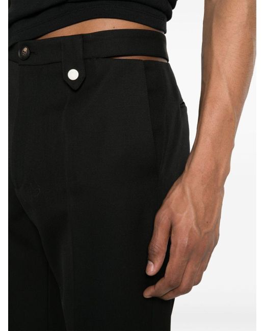Egonlab Black Wool Straight-leg Trousers for men