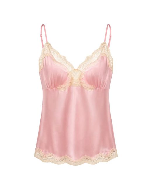 Gold Hawk Pink Lace-Trim Top