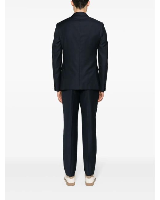 Zegna Black Single-Breasted Wool Suit for men