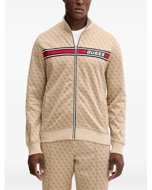 Guess Natural Monogram Zip-Fastening Track Jacket for men