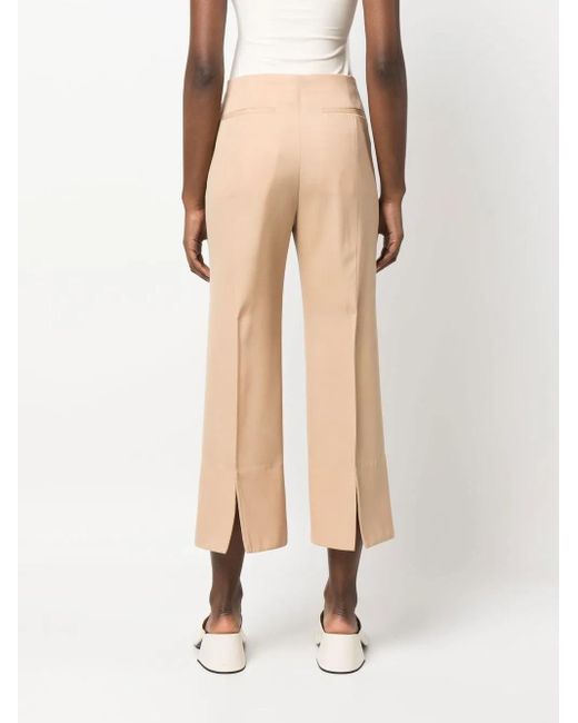 Jil Sander Natural Cropped Cotton Trousers