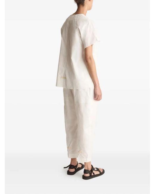 Lee Mathews White Bluse mit Raglanärmeln