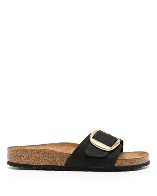 Birkenstock Black Madrid Big Buckle, Nubuck Leather
