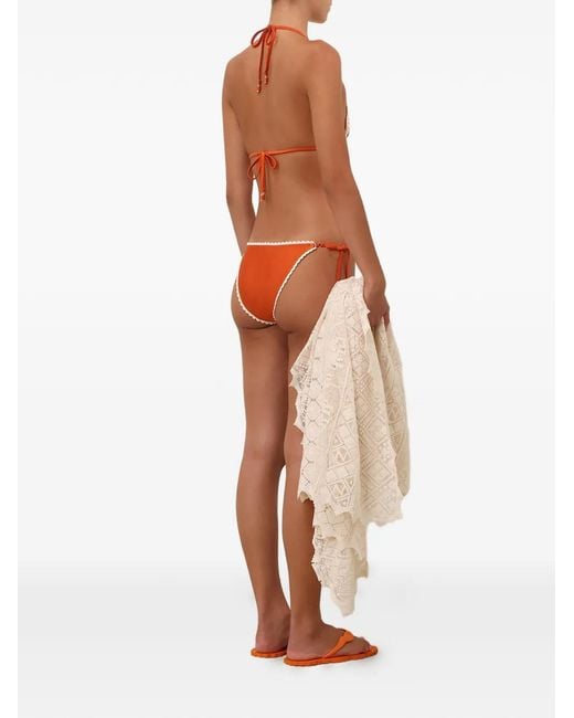 Zimmermann Red Mahon Crochet-Trim Bikini
