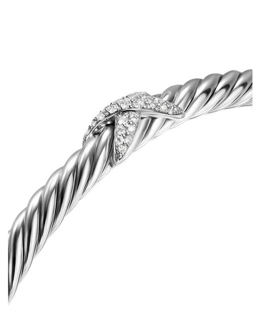 David Yurman White Sterling- Cable Flex X Station Diamond Bangle
