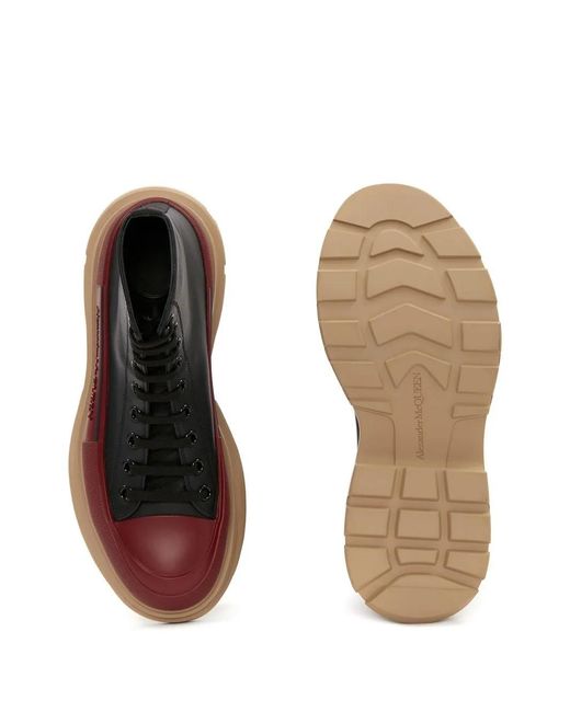 McQueen Brown Tread Slick Lace-Up Boots for men