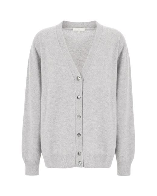 Malo Gray Fine-Knit Cashmere Cardigan