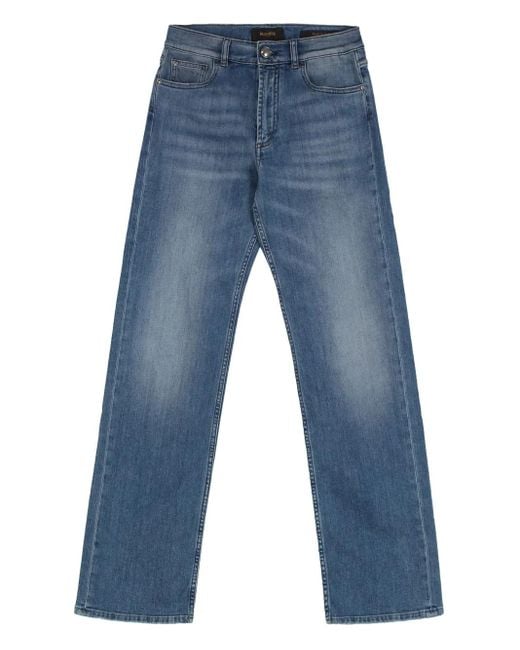 Moorer Blue Five-Pocket Design Jeans