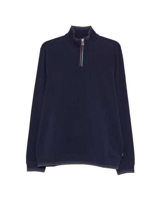 Paul Smith Blue Half Zip Sweater for men