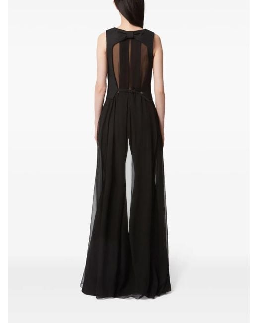 Nina Ricci Blue Wool Gabardine Flared Trousers